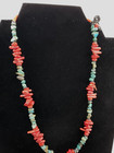 Turquoise   Coral 925 Sterling Silver Necklace
