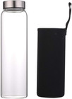 Glass Water Bottle 32 Oz High Borosilicate With Neoprene Sleeve Leak Proof Li   
