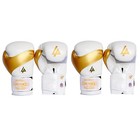 2 Set Of 14oz Boxing Gloves   Protective Head Guard Training Sparring White