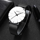 Men s Watch Mesh Stainless Steel Bracelet Analog Round Dial Business Wristwatch