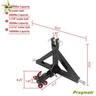 Tractor 3 Point 2  Trailer Hitch Receiver   Towing Ball Hitch W  Hook Heavy Duty