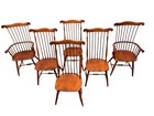 Rare  Lexington Bob Timberlake Comb Back Windsor Chairs Set Of 6-solid Cherry