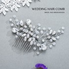 Bride Crystal Wedding Hair Comb Rhinestone Hair Piece Silver Headpiece Bridal   