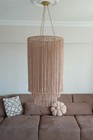 Fringe Chandelier  Boho Pendant Light Fixture  Long Macrame Hanging Lamp Shade
