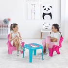 Dolu Unicorn Themed Table And Chairs Set  Plastic Play Desk Furniture For Kids