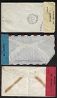 Us Palestine 1941 42 War Time 3 Censored Covers With 3 Diff Railway Station Canc