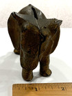 Vintage Cast Metal Elephant Bank     Copper Bronze Finish -