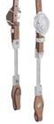 Silver Tube Show Bridle - Headstall - Double Ear - Light Oil Leather