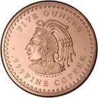5 Oz Golden State Mint Copper Round Aztec Calendar  999 Fine Tube Of 20