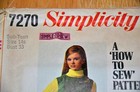 Vtg Simplicity Sewing Pattern  7270 Junior   Misses Jumper Size 14s Bust 33 1967