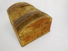 Antique Victorian Velvet Treasure Chest Sewing Box With Contents