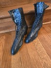 Antique Victorian Woman s Boots Shoes Lace Up Black Leather
