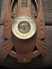 Vintage German Ak Barometer Wood   Brass Weather Station Dial Made In Germany