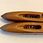 2 Vtg Wood Weaving Textile Mill Bobbin Shuttle Boat Loom Rustic Lodge Farm 17 