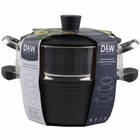 D w Deane   White 9 5  Steamer Casserole Set Pan Pot Lid 4 5 Qt Black