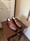Brown Leather Monk Strap Dress Shoes Men s Buckle Pointed Toe