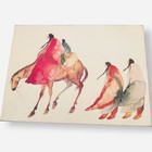 Carol Grigg Native American Art Watercolor Print Velvet Lined Cedar Wood Box