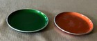 2 Vintage Emalox  4  Color-clad Coaster Size Round Dishes  994  Made In Norway