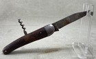 Vintage French G  David Folding Pocket Knife     Wood Handle Corkscrew 1930s   1940s