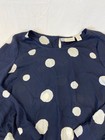 Womens Chicos Navy Polka Dot Blouse Long Sleeve Flowy Size 8 Medium Casual Dress