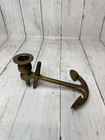 Vintage Mcm Solid Brass Nautical Ship Anchor Candlestick Holder 