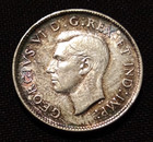 1943 Canada 25 Cent Quarter Dollar Au George Vi Silver Low Mint World Type Coin