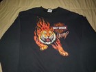 Vtg 1994 Harley Davidson Untamed Tiger Flames Sweatshirt Xl Double Sided 90s Usa