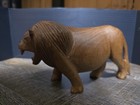 Wood Lion Figurine Carving From Kenya