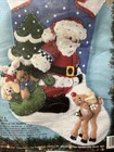 Vintage Bucilla Kit -  santa   Rudolph  Felt Christmas Stocking Kit  83013 Rare