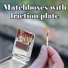 Metal Match Box Case Stainless Steel Matchboxes Matchstick Holder With Friction