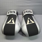 Title Boxing Gel World Bag Gloves - Black Gray Size Large Excellent Condition