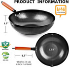 Carbon Steel Wok Pan  14 Piece Woks   Stir-fry Pans Set With 12 6    Black 
