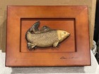Clarence A  Wells Haida Wood Artist Carved Wood Box W  Salmon Fish Lid Signed