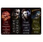 New 12    Horror Movie Villains Metal Wall Sign Jason Tin Freddy Michael It Clown
