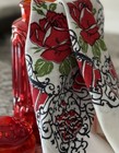 Vintage 1960s Mcm Startex Wonder-dri Red Rose Kitchen Towel 31  X 28 
