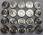 Mixed Years Franklin Silver Half Dollars Roll Of 20 Coins Bu 90  Us  10 Fv Unc