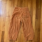 Topshop Women   s Brown Corduroy Cotton High-rise Cropped Wide-leg Pants