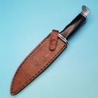Knife Sheath Fixed Blade Leather Brown Basketweave Hunting Bowie 10 5  X 6 75 