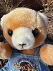 Hard Rock Cafe Tokyo Japan Plush Stuffed Animal Bear Save The Planet In Overalls