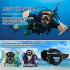 Adult Snorkel Mask Anti-fog Glass Goggles Nose Cover Scuba Swim Dive Gear Set