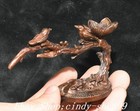 3 6  old Chinese Dynasty Bronze Fengshui Lucky Animal Flower Bird Statue