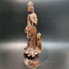 Chinese Carved Wood Buddha Statue Vintage Wooden Quan Kwan Yin Statue Carvings