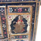 Antique Indian India Window Shutter Frame Painted Wall Hanging