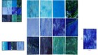 Elegant 10 Variety Blue Stained Glass Sheets - Textured 4x6 Craft Tiles
