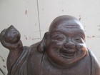 Vintage Japanese Hotei Statue Lucky God Daikoku Wooden Carving Figurine Antique