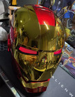 Us Stock   iron Man Gold Mk5 Cool Helmet Electronic Voice Activated Open close