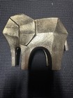 Vintage Brutalist Geometric Elephant Sculpture Gold Resin Mid Century Modern