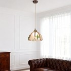 8 vintage Adjustable Light Fixture With Light Source  Clover Glass Pendant Light