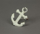 Set Of 6 White Metal Anchor Decorative Drawer Pull Cabinet Knobs Nautical Decor