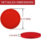 Singaro Car Cup Coaster 4pcs Universal Non-slip Embedded Ornaments Red